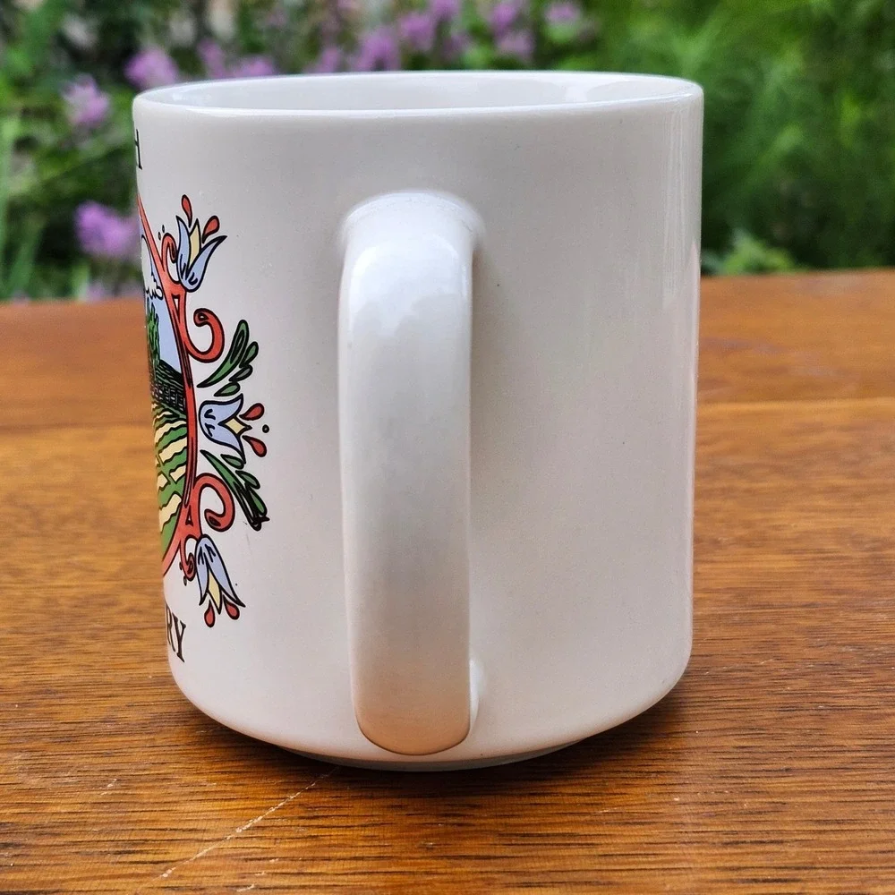 Vintage 80s Amish Country Coffee Mug Barn Windmill Souvenir Ceramic Cup Retro